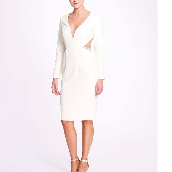 Marchesa Notte Embellished cutout crepe midi dress Size 8 - Picture 3 of 11
